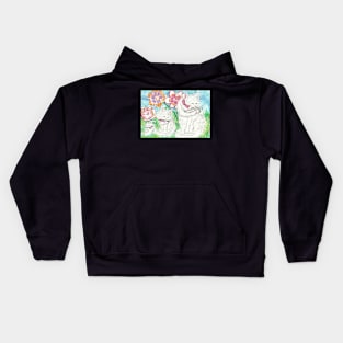 Family bath time cat Kids Hoodie